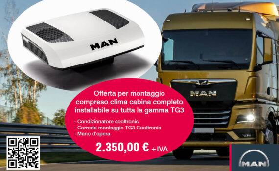 Offerta per montaggio compreso clima cabina completo installabile su tutta la gamma TG3