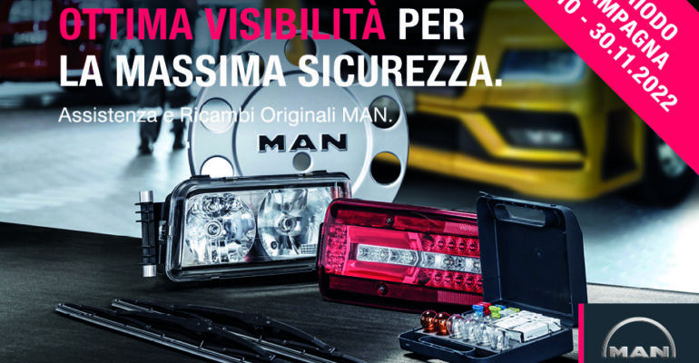 Approfitta della campagna dedicata agli accessori e ricambi MAN, valida dal 01.10 al 30.11.2022