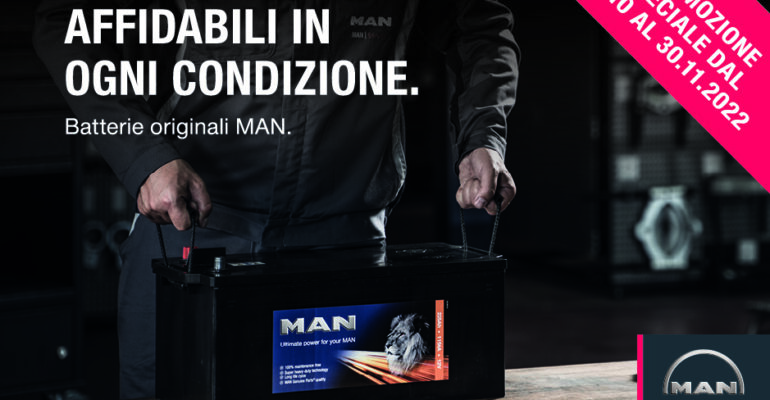 Approfitta della campagna dedicata batterie originali MAN, valida dal 01.10 al 30.11.2022